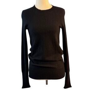 NWT Bloomingdale's Aqua 100% Cashmere Sweater L/S Crewneck Black XS MSRP $178.00